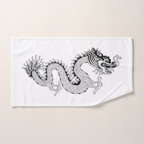 BW Chinese Style  Dragon Hand Towel