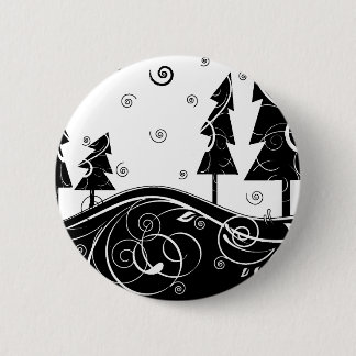 b&w Christmas trees Pinback Button