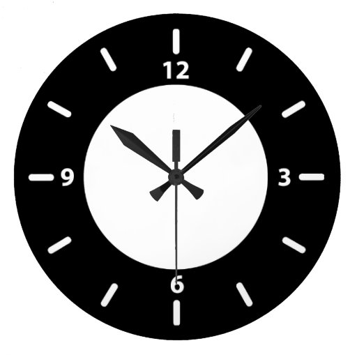 B&W Clock - Basic Color Clocks Series | Zazzle