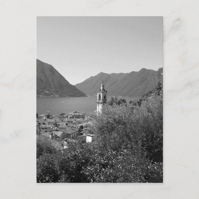 B&W Como Lake Postcard (Front)