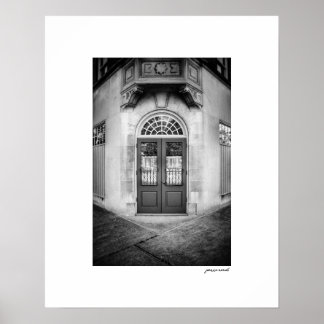 B&W Corner Entrance Poster Print