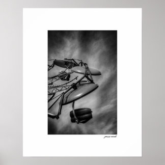 B&W County Fair Ride Poster Print
