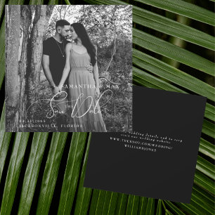 B/W Couple Photo Square Save the Date