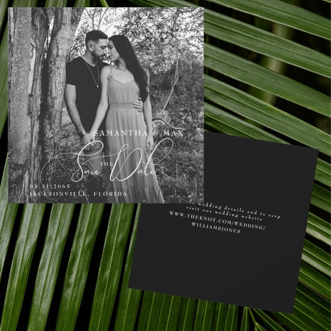 B/W Couple Photo Square Save the Date (Creator Uploaded)