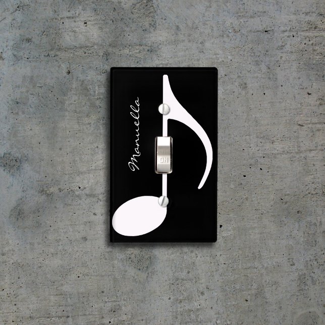 b&w Custom Musical Note Light Switch Cover (Creator Uploaded)