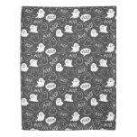 B&amp;W Cute Doodle Halloween Pattern Duvet Cover
