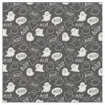 B&amp;W Cute Doodle Halloween Pattern Fabric