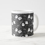 B&amp;W Cute Doodle Halloween Pattern Giant Coffee Mug