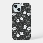 B&amp;W Cute Doodle Halloween Pattern iPhone 15 Case