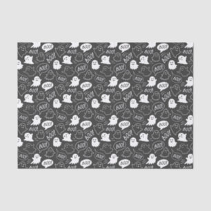 B&W Cute Doodle Halloween Pattern Tissue Paper