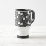 B&amp;W Cute Doodle Halloween Pattern Travel Mug