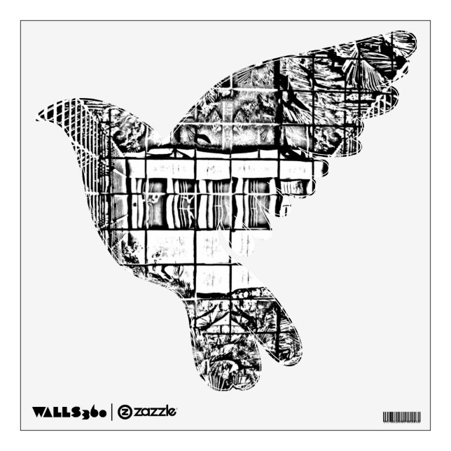B&W DOVE WALL DECAL (Front)
