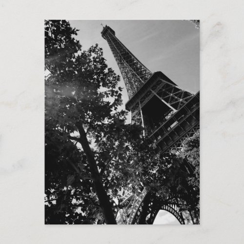 BW Eiffel Tower 2 Postcard
