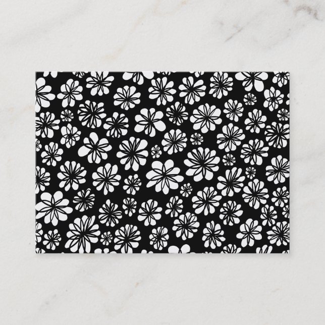B&W Floral Business Card (Front)
