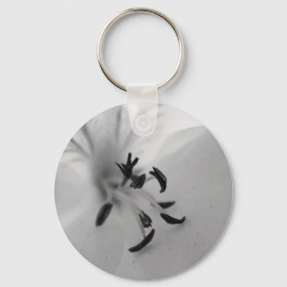 B&W Flower Center Keychain