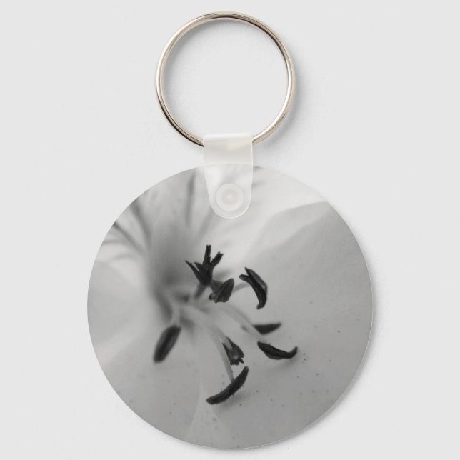 B&W Flower Center Keychain (Front)