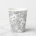 B&amp;W Flower Garden Rose Pattern Paper Cups