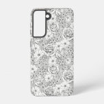 B&amp;W Flower Garden Rose Pattern Samsung Galaxy S21 Case