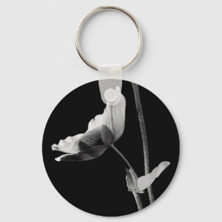 B&W Flower Keychain