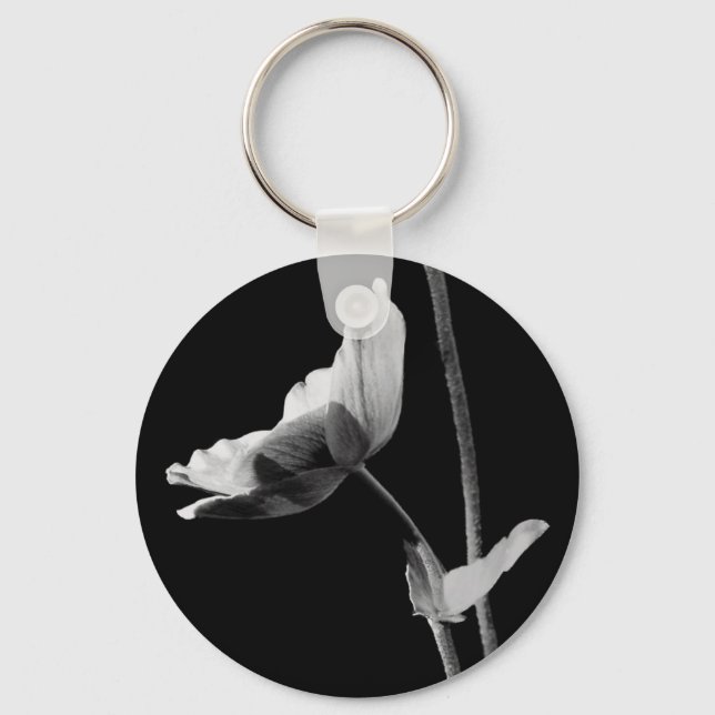 B&W Flower Keychain (Front)