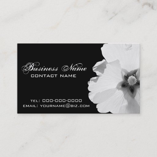 Customizable B/W Flower Photography Business Card