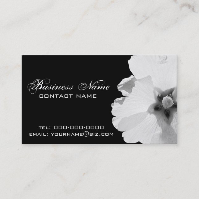 B/W Flower Photography Business Card (Front)
