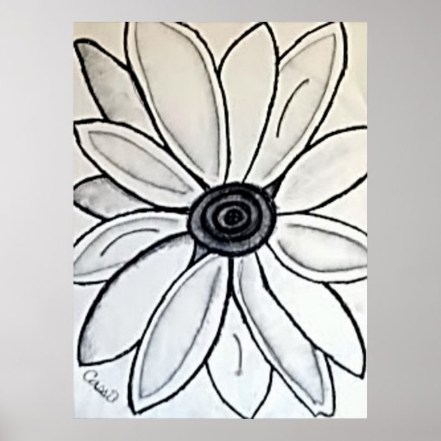 B&W Flower Poster (Front)