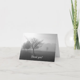 B&W Foggy Morning Sunrise Thank You Card