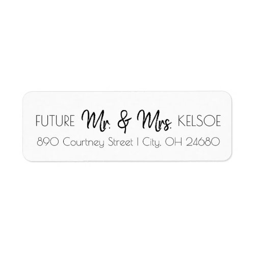 BW Future Mr  Mrs Return Address Label