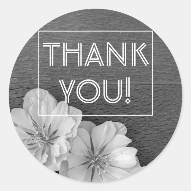 B & W Garden Hellebore Favor Sticker (Front)