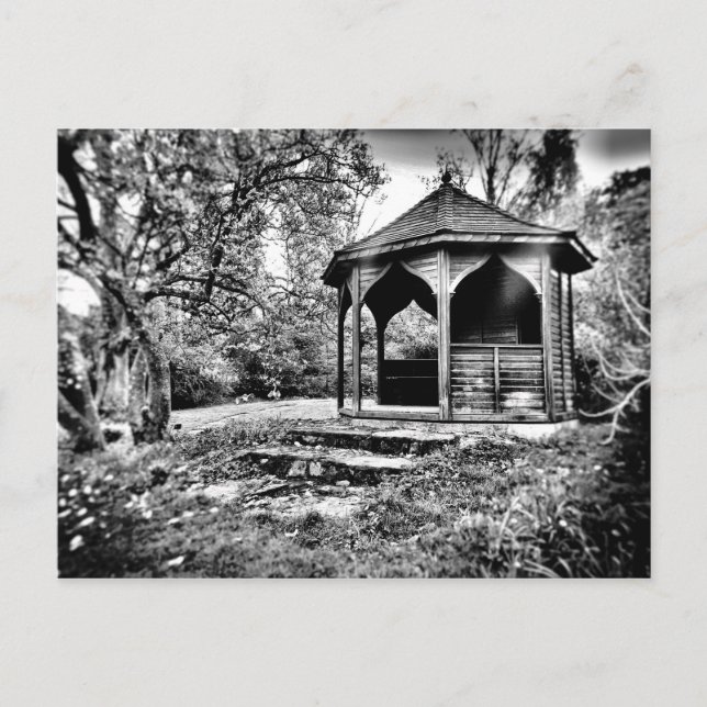 B&W Gazebo in Park Postcard (Front)