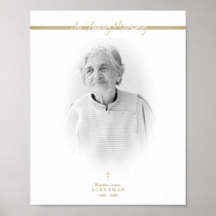 B&W Golden Photo Remembrance Service Dear Ones Poster