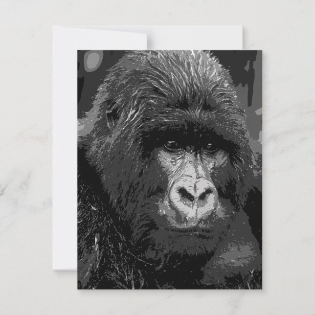 B&W Gorilla Face Invites (Front)