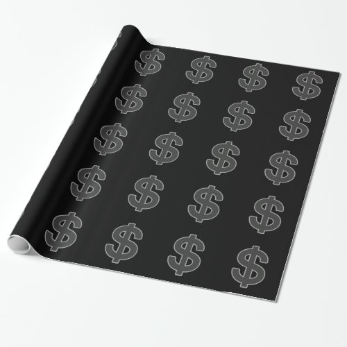 bw graphic money symbol wrapping paper