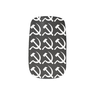 B&W Hammer and Sickle Nails Minx Nail Art