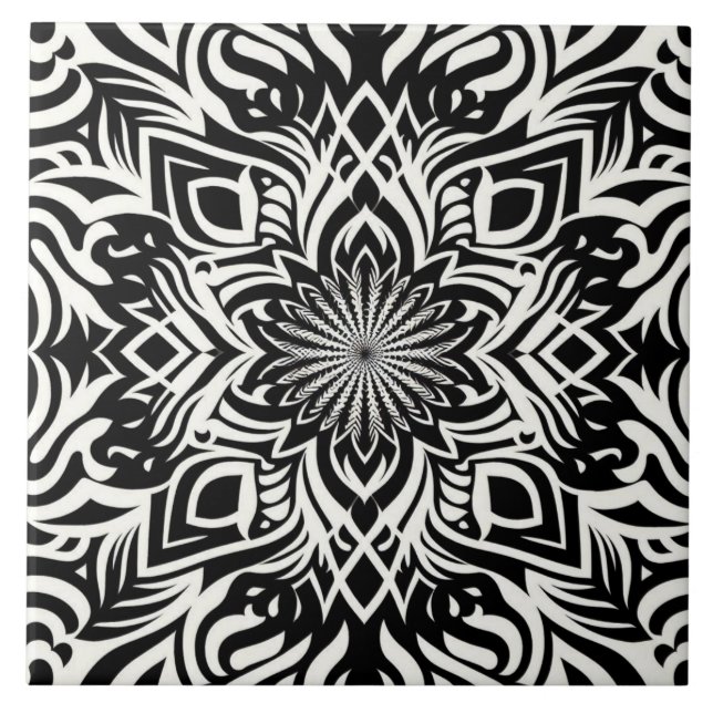 B&W Harmony (without border) Ceramic Tile (Front)