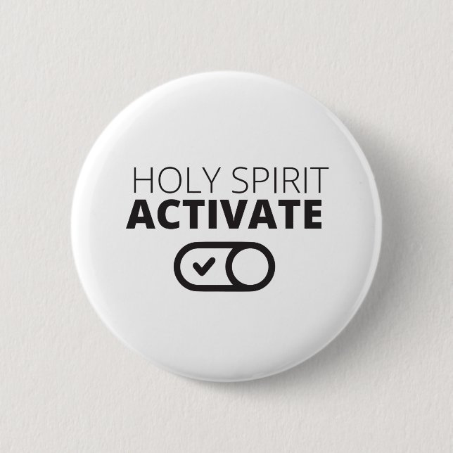 B/W Holy Spirit Activate Icon Gospel Graphics Gosp Button (Front)