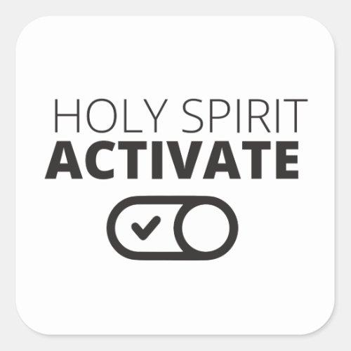 BW Holy Spirit Activate Icon Gospel Graphics Gosp Square Sticker