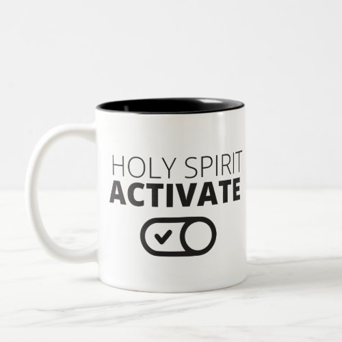 BW Holy Spirit Activate Icon Gospel Graphics Gosp Two_Tone Coffee Mug