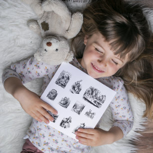 B&W illustrations Alice’s Adventures in Wonderland Sticker