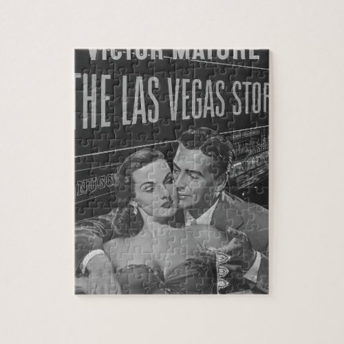 BW Las Vegas poster Jigsaw Puzzle