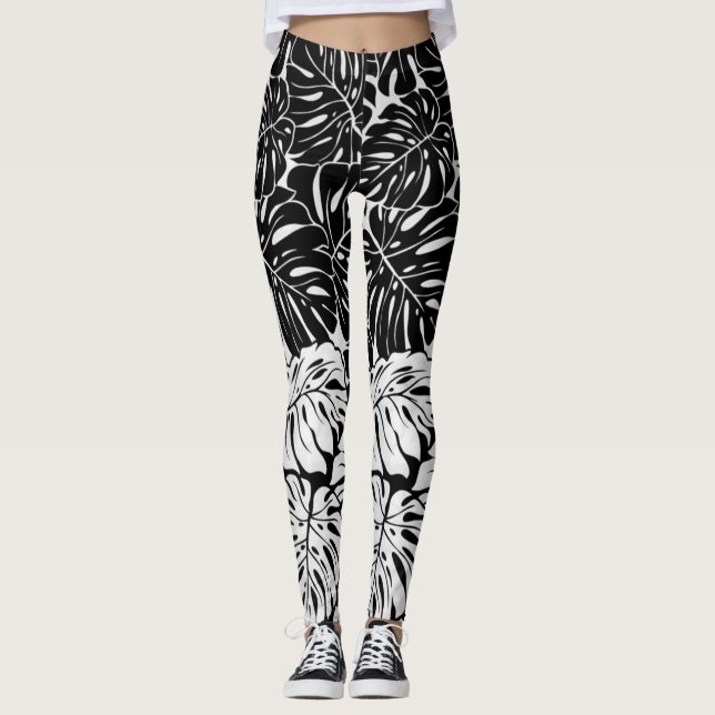 B&W Leafy Leggings (Front)