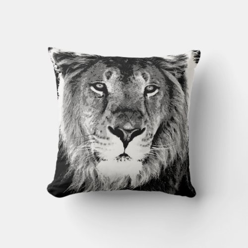 BW Lion Face American MoJo Pillow