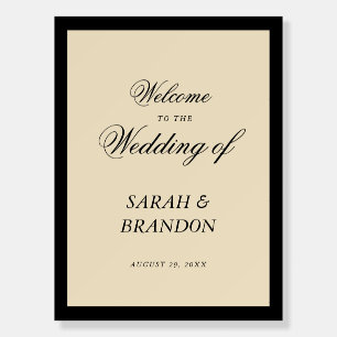 B&W Luxury Classic Wedding Welcome Sign
