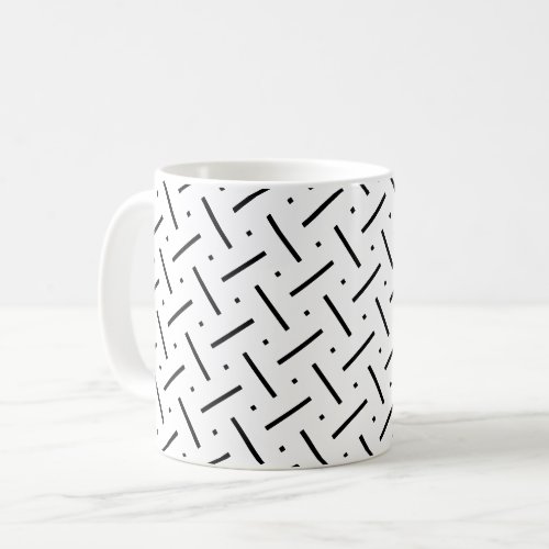 B  W Modern Scandi Geometric Dots Lines Patten Coffee Mug