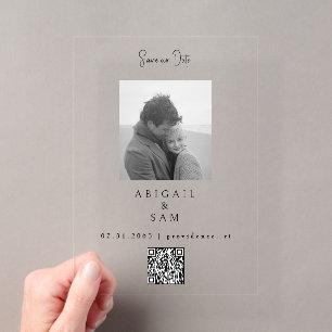 B/W Modern Simplicity B/W Photo Acrylic Invitations