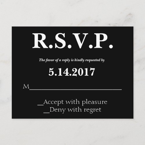 BW Modern Wedding RSVP Cards