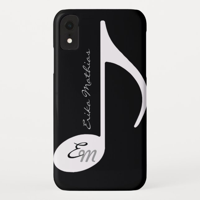 b/w musical note customizable Case-Mate iPhone case (Back)