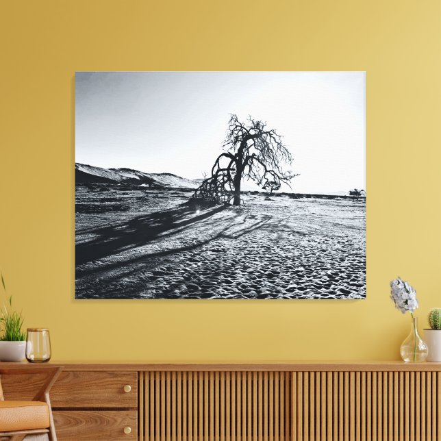 B+W Namib Desert Tree Canvas Print (Insitu(LivingRoom))
