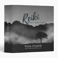 B&W Natural Reiki Master Yoga Mediation instructor 3 Ring Binder